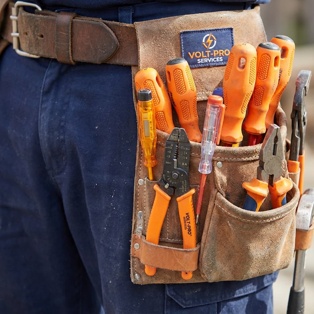 Electrician working on electrical panel